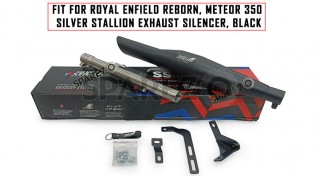 Fit For Royal Enfield Reborn and Meteor 350 Silver Stallion Exhaust Silencer Black